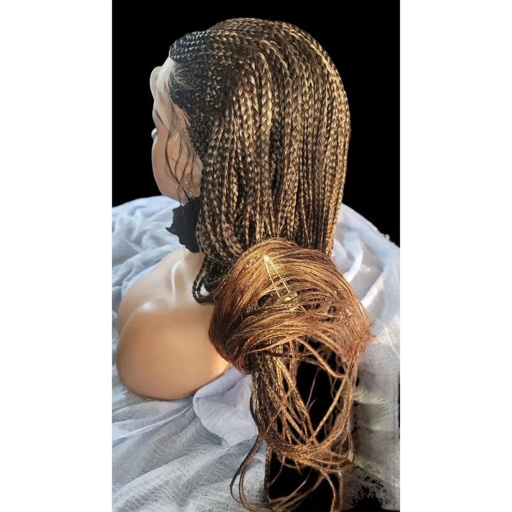 Handmade Braided Wig- Ombre Color Brown Chesnut, Ghana Weave